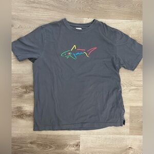 Coastal Colorful Shark Graphic Tee 100% Cotton Men’s M Greg Norman